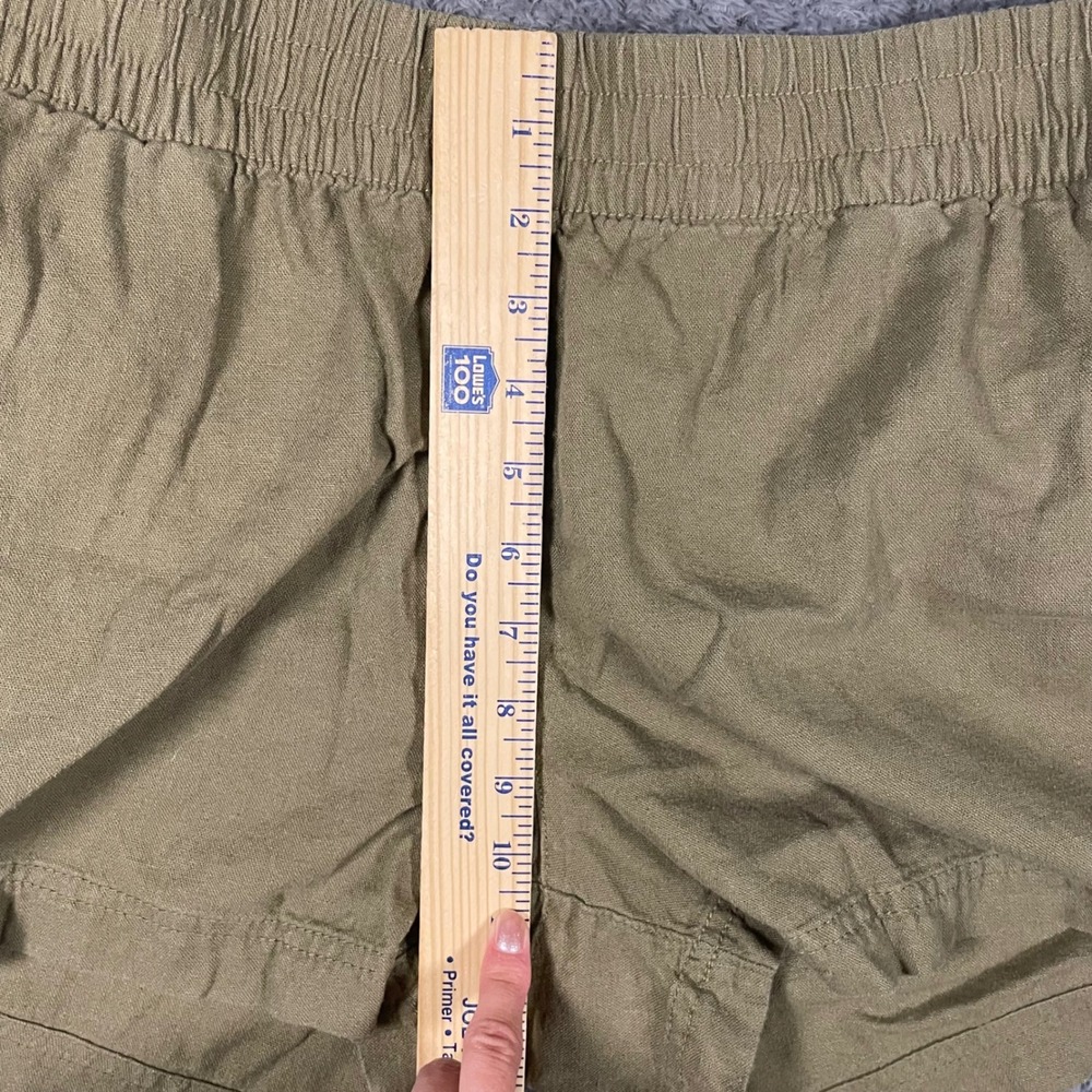 Old Navy Women Green Linen Blend Comfort Waistband Shorts Size L Casual - Picture 6 of 7